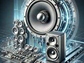 结合传统扬声器和定向声能系统的未来派插图（图片来源：OpenAI/DALL-E）