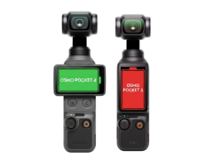 Osmo Pocket 4（左）的运行时间明显长于 Osmo Pocket 3（右）。