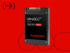 Sandisk UltraQLC 256TB NVMe U.2 SSD 利用 Kioxia BiCS FLASH 3D 闪存技术实现了高容量。(图片来源：闪迪）