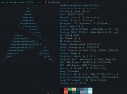 无论好坏，Artix 都能让用户完全控制自己的系统。(图片来源：Fastfetch of own PC）