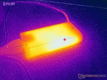 交流适配器负载时温度超过 38 C