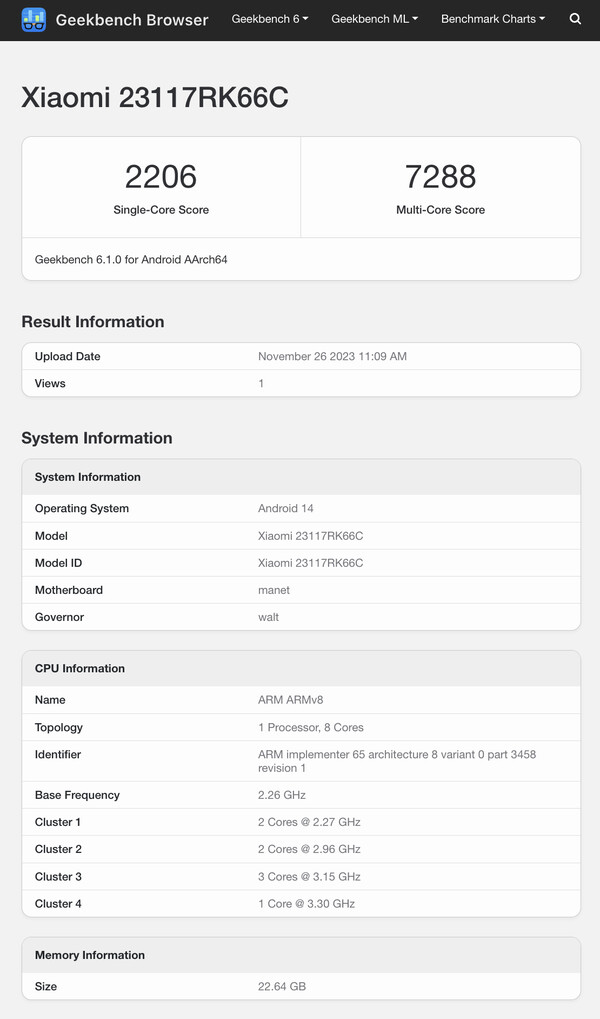 (图片来源：Geekbench）