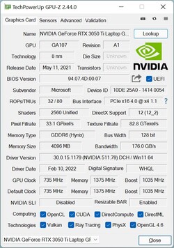 GPU-ZGeForce RTX 3050 Ti