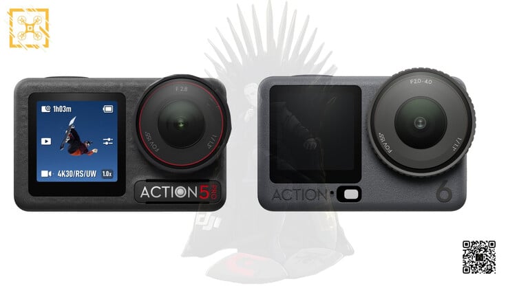 大疆 Osmo Action 5 Pro 和 Osmo Action 6，从左到右。(图片来源：Igor Bogdanov 提供）