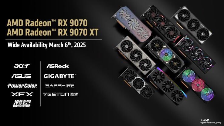 AMD 的合作伙伴将在发布日推出一系列 RDNA 4 显卡。(图片来源：AMD）
