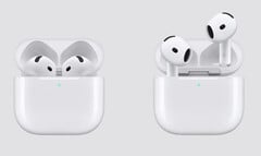 配备主动降噪功能的 Apple AirPods 5 有两种版本，一种带有耳柄音量控制，另一种则没有。