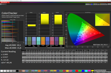 色彩准确性（目标色彩空间：sRGB；配置文件：自然）。