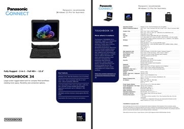 Panasonic Toughbook FZ-34 规格表