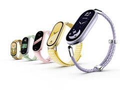 Smart Band 11 有四种版本可供选择。图中展示了该可穿戴设备不同的颜色选项和表带。