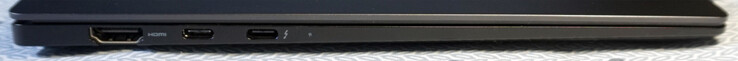 左边：HDMI，USB-C（PD，5GBit/s），Thunderbolt 4