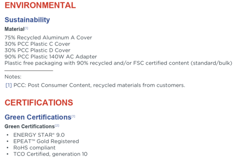 可持续性（来源：联想）