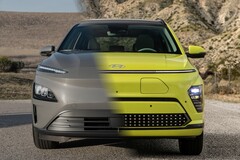 新款现代 Kona EV 在 2024 年迎来了全新的外观和大量的技术升级。(图片来源：现代汽车）
