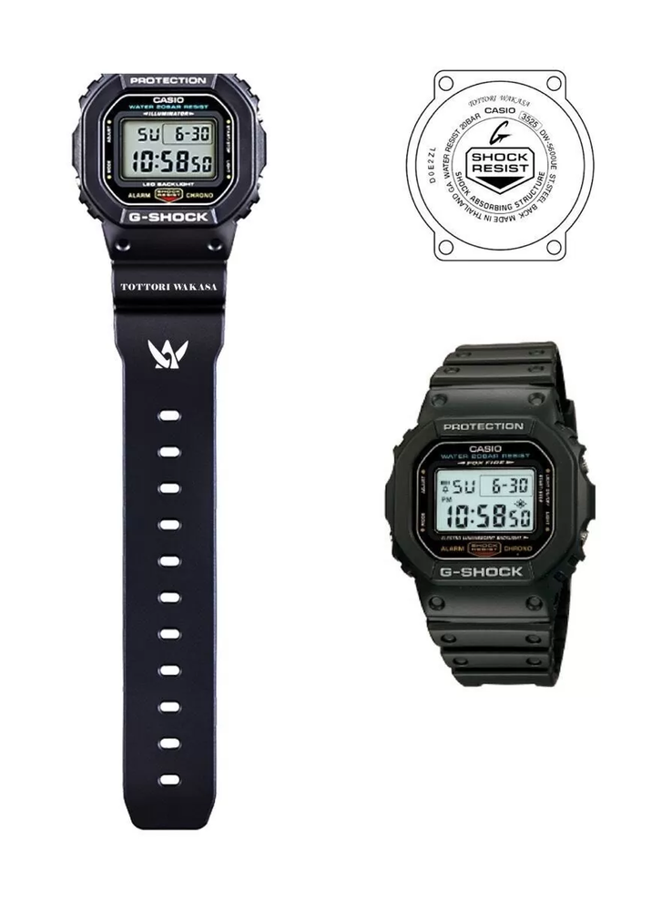 卡西欧 G-Shock x 若狭镇限量版 DW-5600UE 手表。(图片来源：卡西欧）
