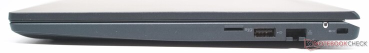microSD读卡器端口，USB Type-A Gen 3.2，RJ45网络端口，Kensington锁插槽