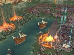 一张展示《Diplomacy is Not an Option》中军队和舰船的图片,该游戏目前正在 Steam 上发售。