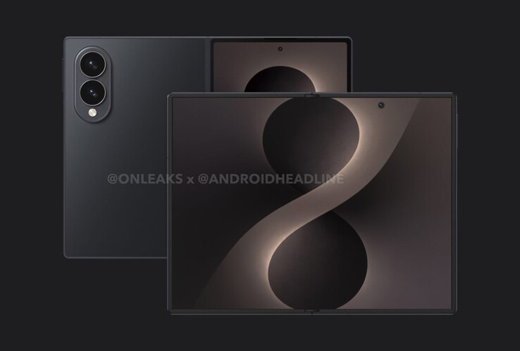 泄露的Galaxy Z Fold 8 Wide 渲染图。