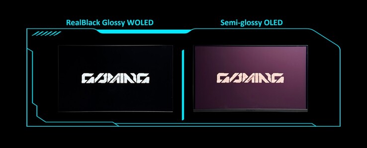 与雾面 OLED 相比,RealBlack Glossy 屏幕涂层可确保更深邃的黑色。(图片来源:技嘉)
