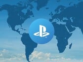 世界地图上显示的PlayStation账户徽标