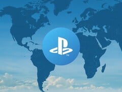 世界地图上显示的PlayStation账户徽标