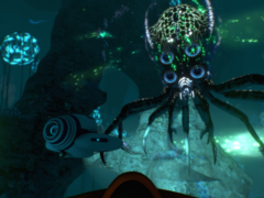 在《Subnautica》中面对利维坦很容易成为游戏中最棒的体验之一。图为游戏截图。(图片来源：Steam）