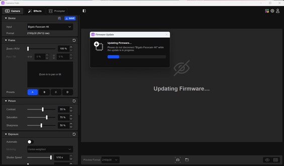 Elgato Camera Hub：更新、设置和预设在左侧 