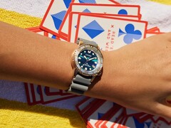 表盘根据光线在深蓝色、茶色和紫色之间变换。 