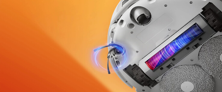 Roborock Qrevo Edge 机器人真空吸尘器配有新型 DuoDivide 滚刷。(图片来源：Roborock）