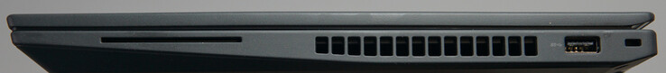 右侧连接智能卡读卡器、USB-A（5 Gbit/s）、Kensington 锁