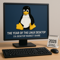 Linux 桌面操作系统的市场份额达到 5%，表明消费者和游戏玩家的采用率不断上升。(图片由 ChatGPT 生成）
