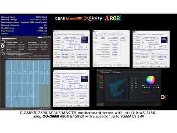 显示 CPU、主板和 XFinity+ 内存规格的不同监控应用程序。(图片来源：V-color）