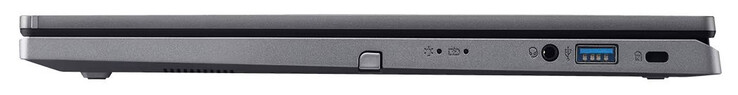 右侧：有源手写笔、音频组合、USB 3.2 Gen 1 (USB-A)、电缆锁空间