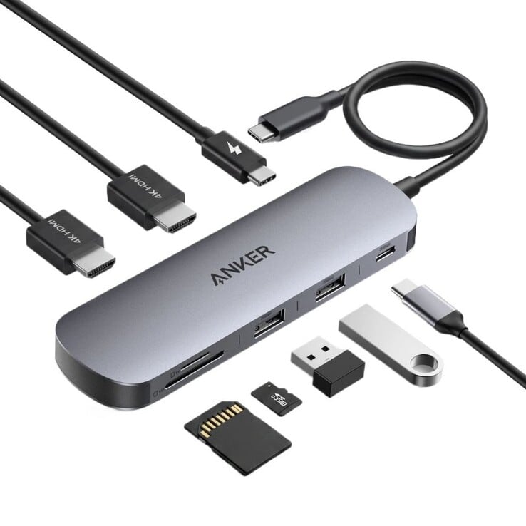 Anker Nano USB-C 集线器（8 合 1，双显示屏）