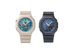 泄露的卡西欧 GA-2100AS-5A 和 GA-2100AS-2A 型号。(图片来源：G-Shock 大世界）