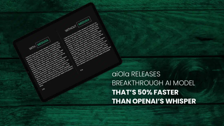 aiOla 的 Whisper-Medusa 号称比 OpenAI 的 Whisper 快 50%。(图片来源：aiOla）