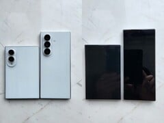据称泄露的Galaxy Z Fold 8（宽屏版）和Fold 8 Ultra设计图。