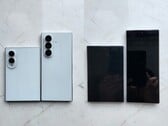 据称泄露的Galaxy Z Fold 8（宽屏版）和Fold 8 Ultra设计图。