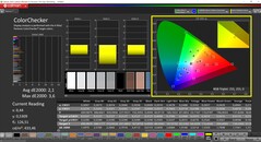 CalMAN ColorChecker（配置文件：P3，目标色彩空间：P3）