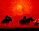 红色死亡救赎 2》人物骑马剪影。(图片来源：Rockstar）