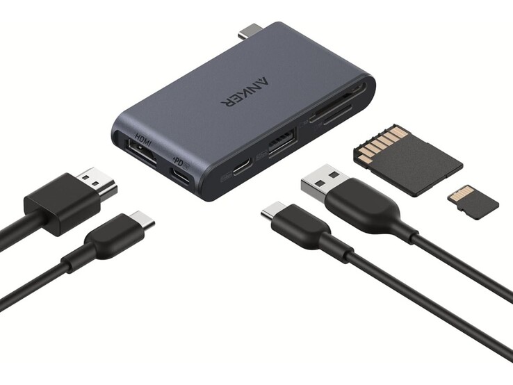 Anker Nano USB-C 集线器（6 合 1，5Gbps）。(图片来源：Anker）