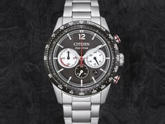 三款全新的西铁城 CA471 手表（图中为 CA4714-55E）均配有测速表圈。 图片来源：Citizen，已编辑