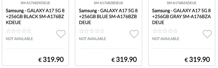 Galaxy A17和A17 5G的定价据称提前泄露。(来源：Epto）
