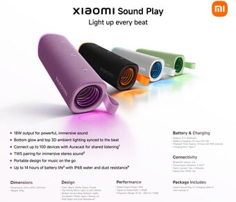 Sound Play 的规格和颜色选择