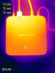 压力测试期间的 Minisforum AI X1（顶面）
