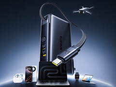 新款 67 瓦 Baseus 电源箱有一条内置电缆和两个端口（图片来源：Baseus）