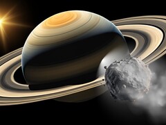 图示：特洛伊小行星追随土星。(图片来源：Robert Lea - Canva）