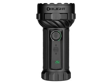 Olight Marauder 3 配备电池状态显示屏,可显示剩余使用时间。