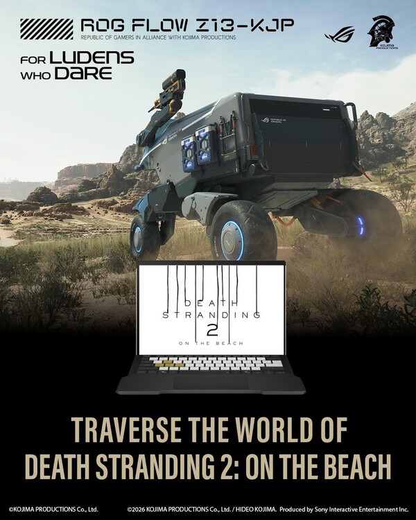 ROG Flow Z13-KJP 将免费赠送《死亡搁浅 2：海滩上》。