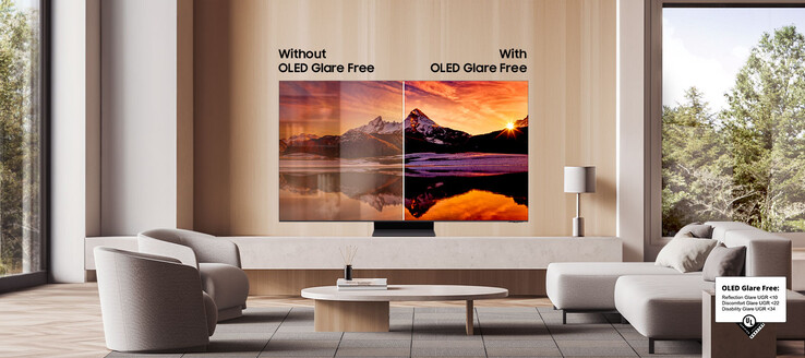三星 OLED S95D 4K 电视采用防眩光处理。(图片来源：三星）