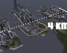 鸟瞰《GTA III》自由城的 4KM 地图和三个岛屿