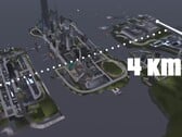 鸟瞰《GTA III》自由城的 4KM 地图和三个岛屿